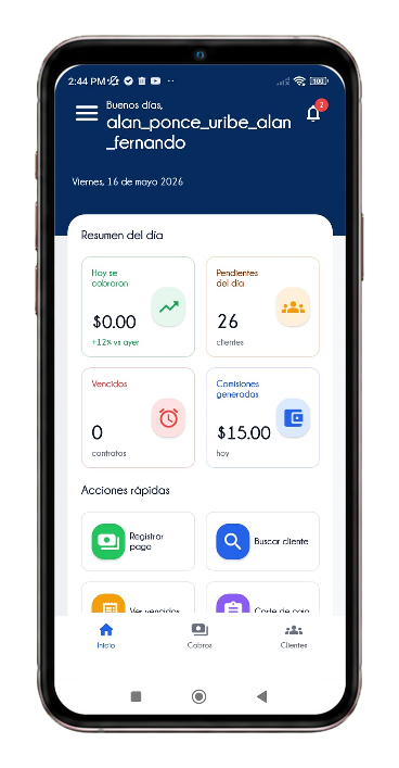 Aplicación móvil conectada a una consola administrativa